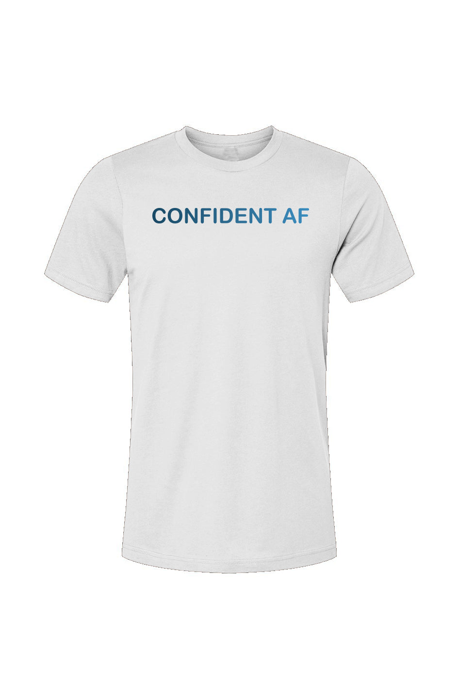 Confident AF Tee - Gradient White/Blue