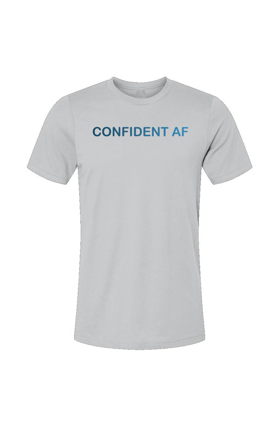 Confident AF Tee - Gradient Silver/Blue