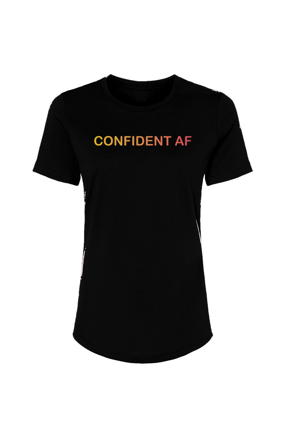 Women's Confident AF Relaxed Tee - Yellow/Red Grad