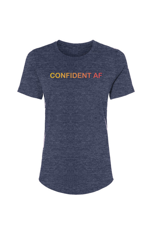 Women's Confident AF Relaxed Tee - Yellow/Red Grad