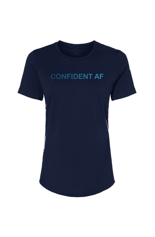 Women's Confident AF Relaxed Tee - Blue Gradient
